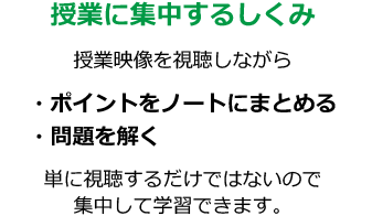 授業に集中するしくみ